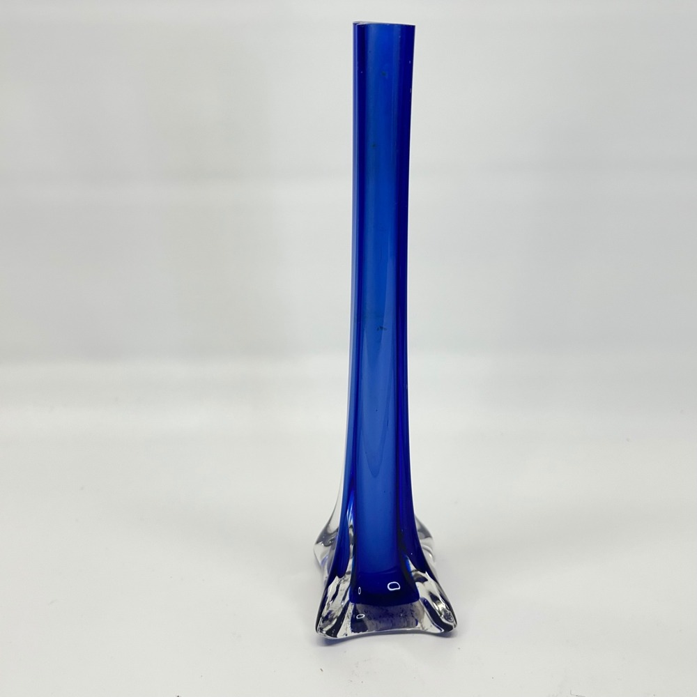 Greenbrier International Cobalt Blue Glass Bud Vase 8.5" Square Tapered 839024